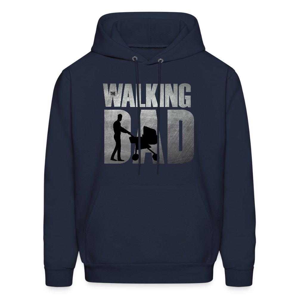 The Walking Dad Hoodie – Funny Zombie Parody with Stroller Graphic in Movie-Inspired Design Color: navy