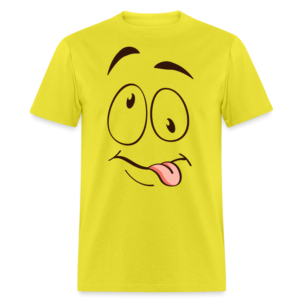 Suggestive Silly Face with Tongue T-Shirt - yellow