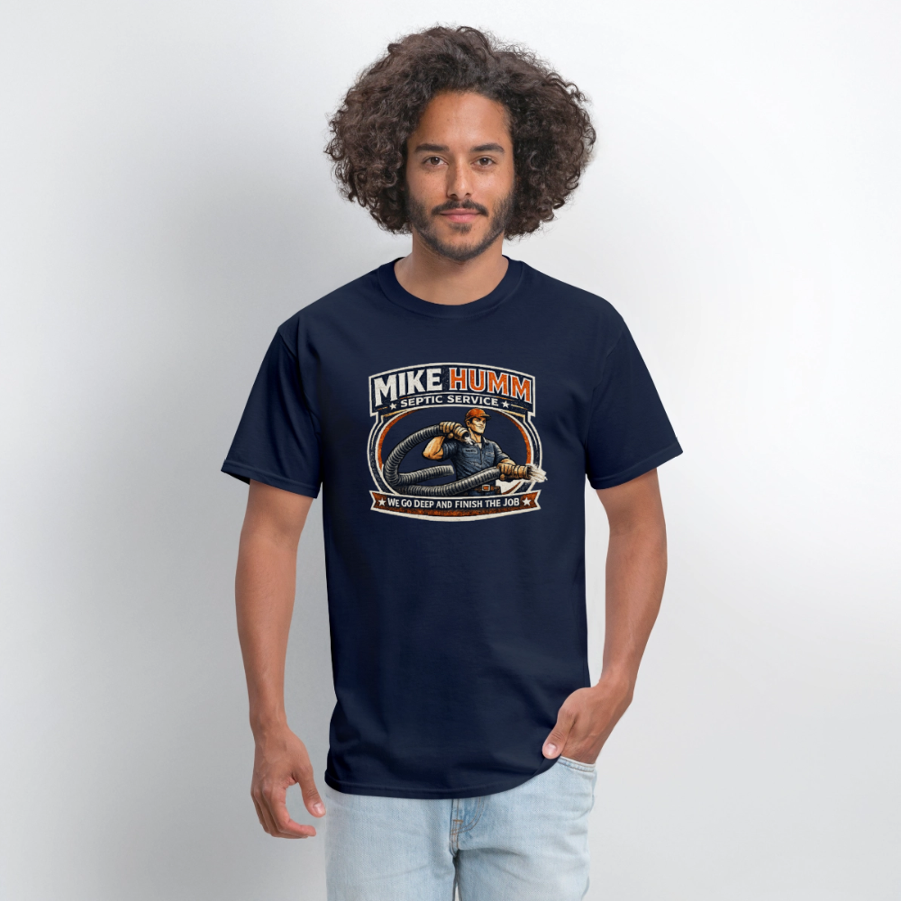 Mike Humm Septic Service T-Shirt Funny Adult Humor Tee Color: heather gray