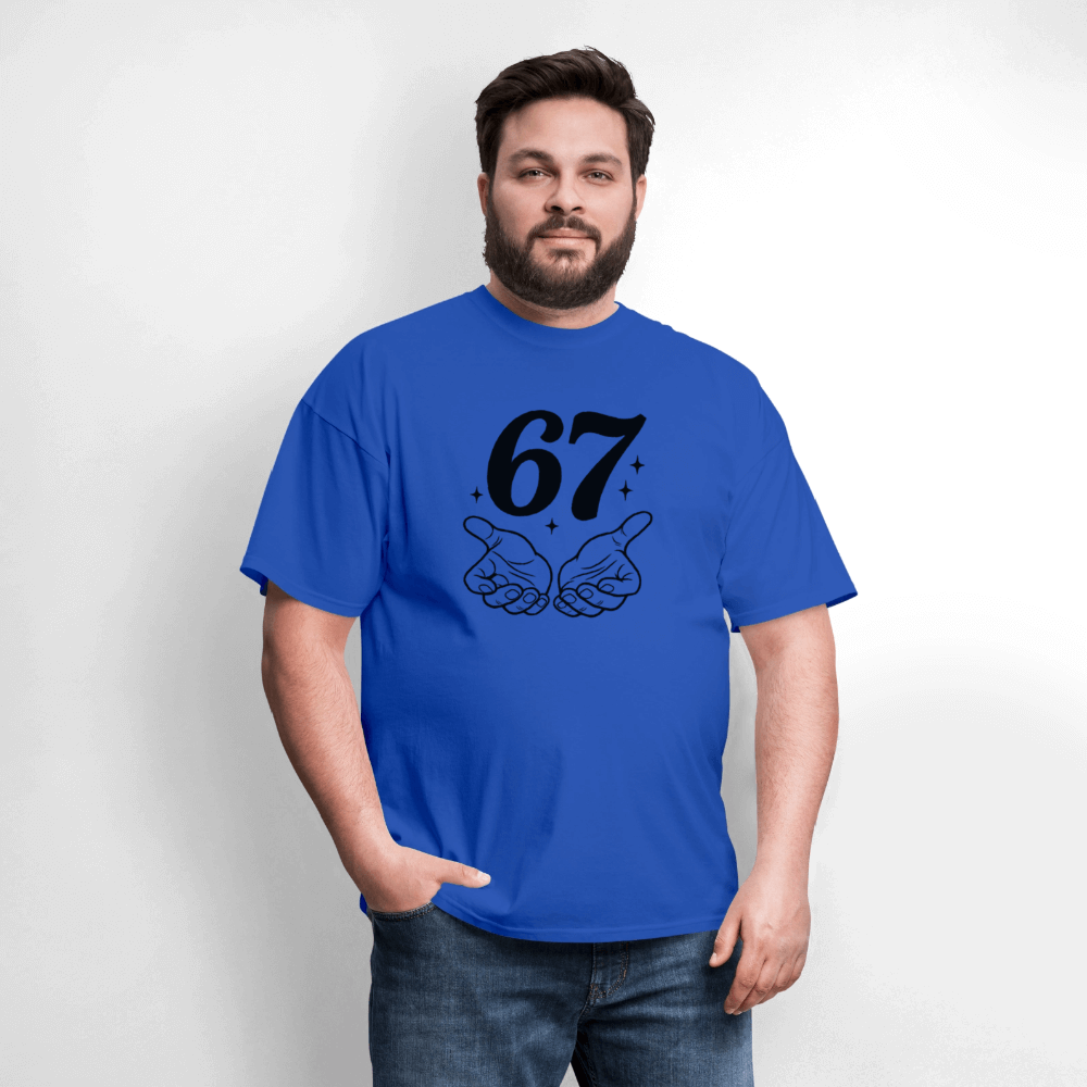 Six Seven 67 Hand Gesture T-Shirt Color: heather gray