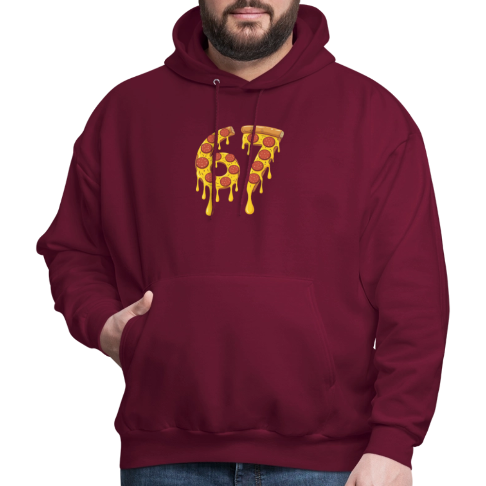 Six Seven 67 Pizza Hoodie - burgundy
