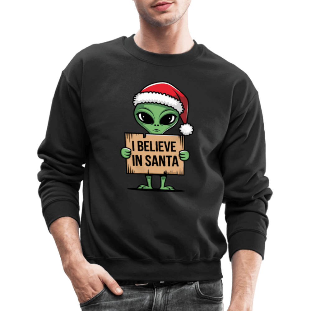 I Believe in Santa Sweatshirt – Funny Alien Christmas Color: royal blue
