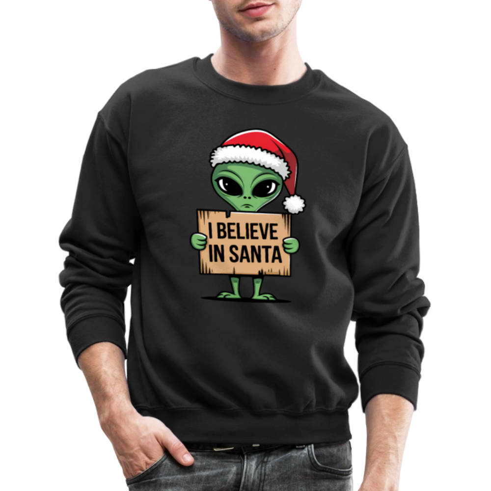 I Believe in Santa Sweatshirt – Funny Alien Christmas Color: royal blue