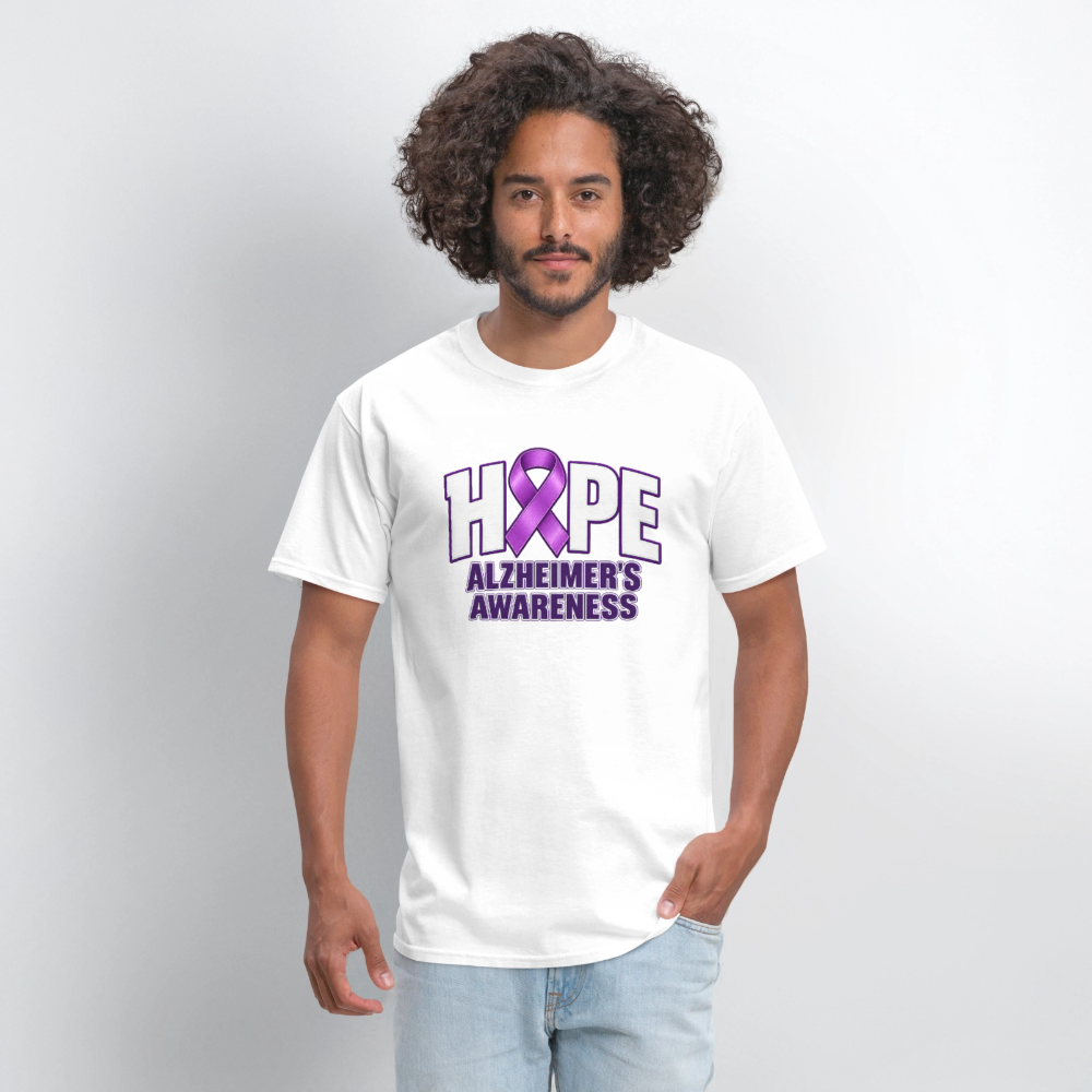 Hope Alzheimer’s Awareness T-Shirt – Purple Ribbon Support Tee Color: Purple