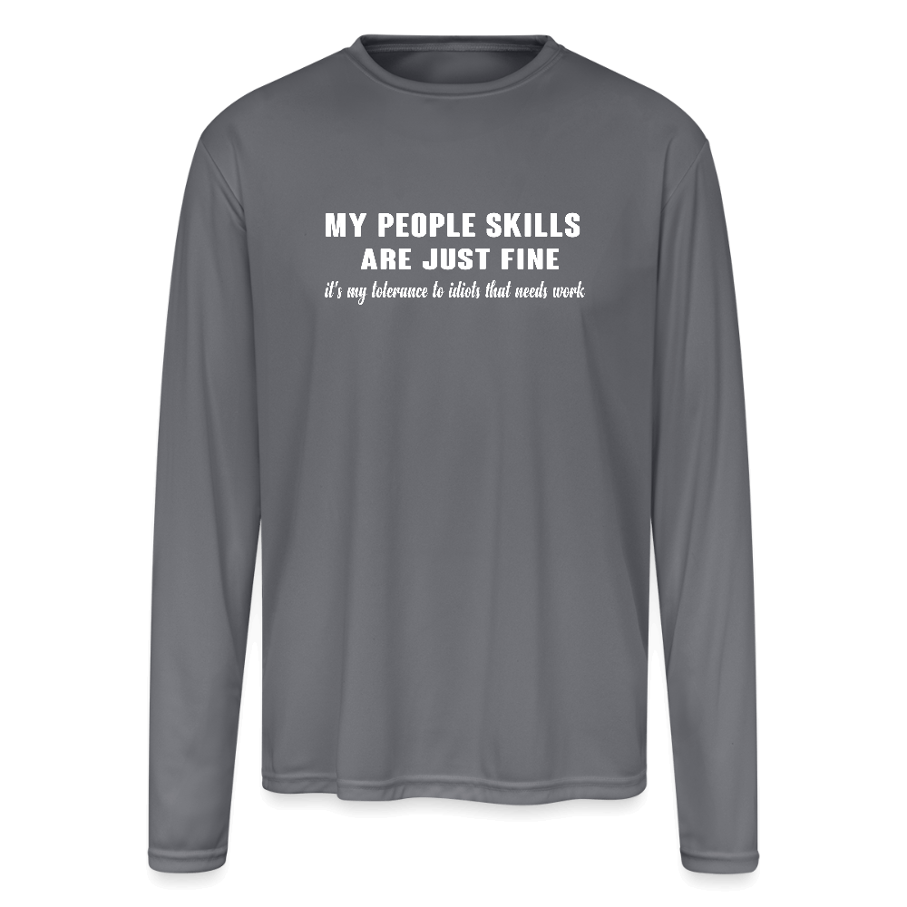 People Skills vs. Idiots Men’s Performance Long Sleeve – Sarcastic & Sharp - gray