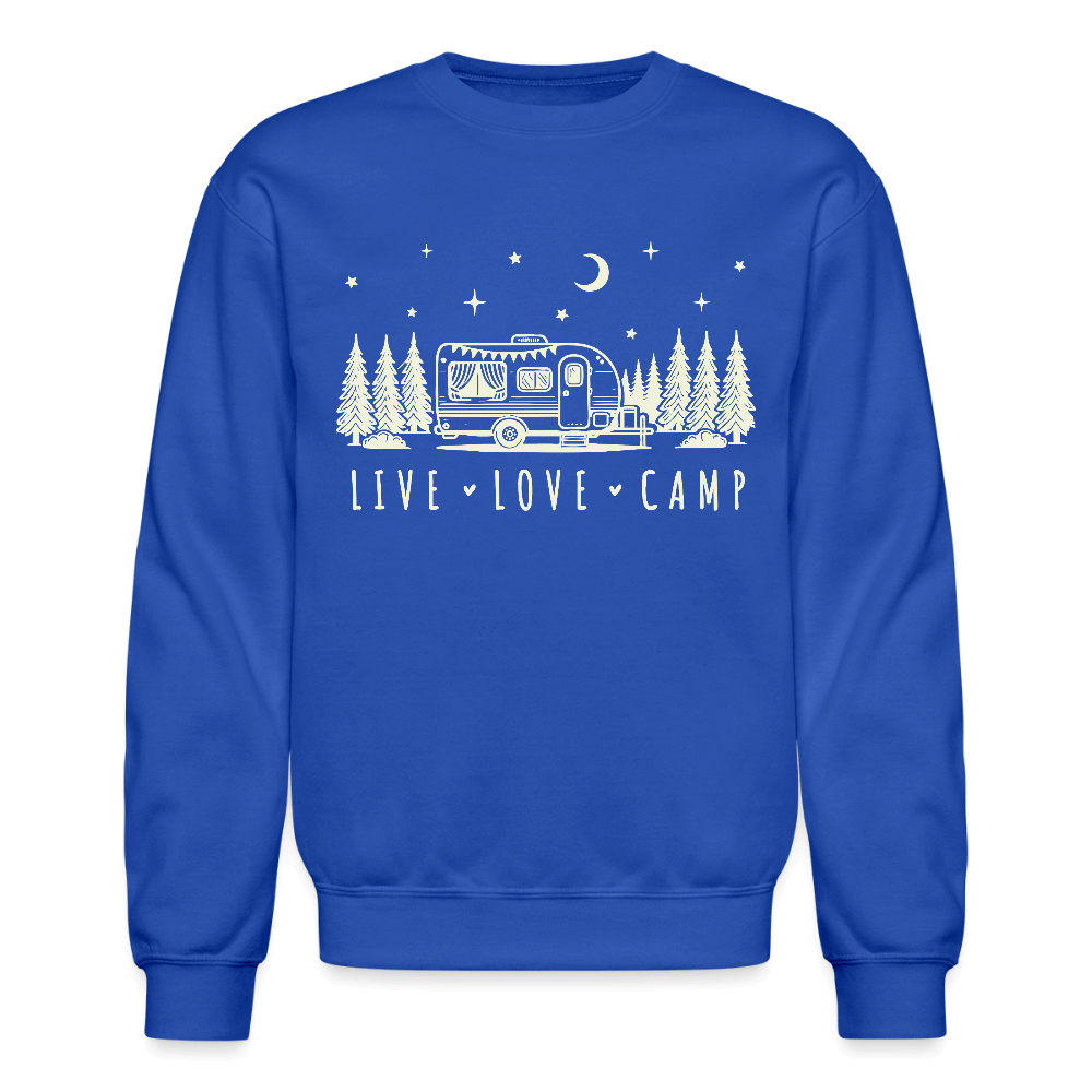 Live Love Camp Sweatshirt – Camper Under Night Sky - royal blue