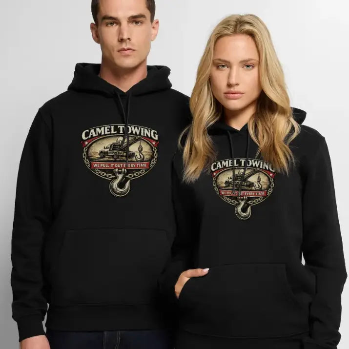Camel Towing Funny Adult Humor Hoodie Color: Black