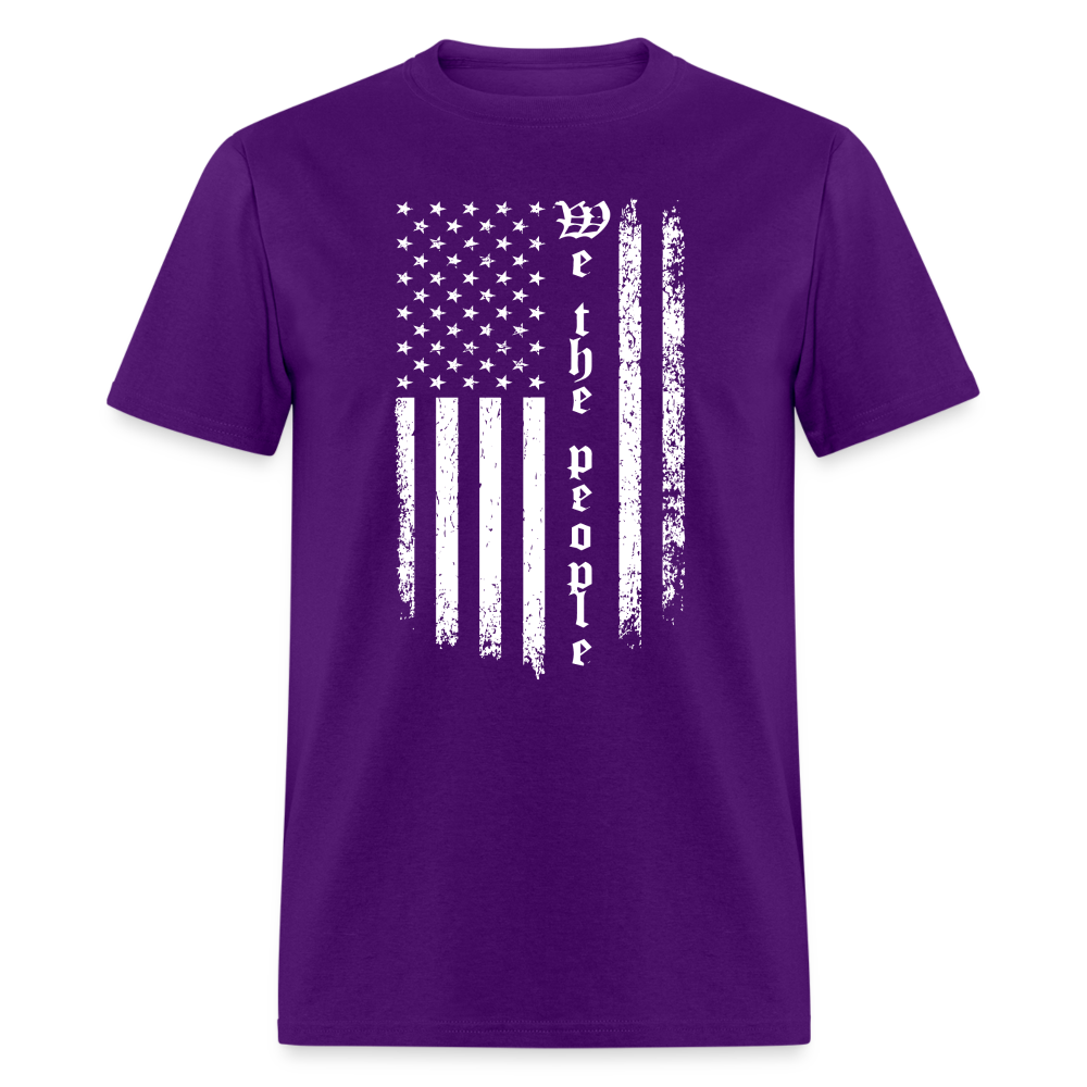 We The People (with White Flag) T-Shirt Color: purple