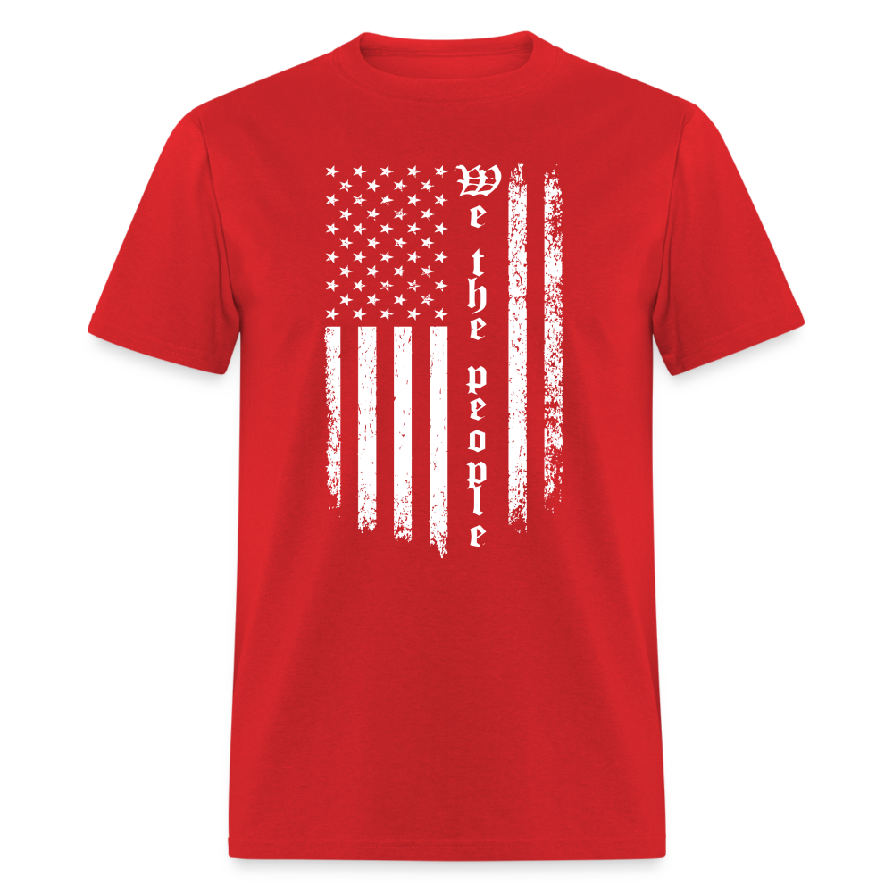 We The People (with White Flag) T-Shirt Color: red
