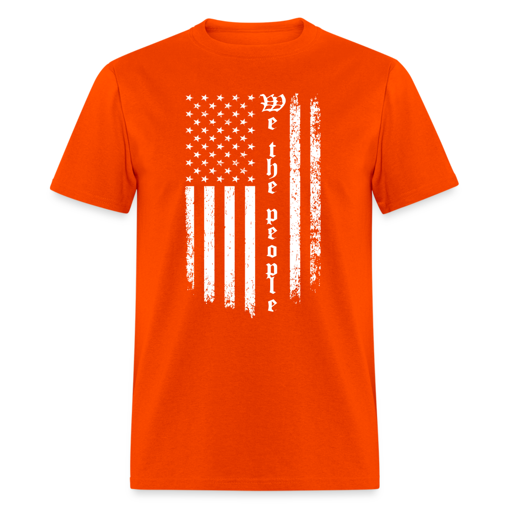 We The People (with White Flag) T-Shirt Color: orange