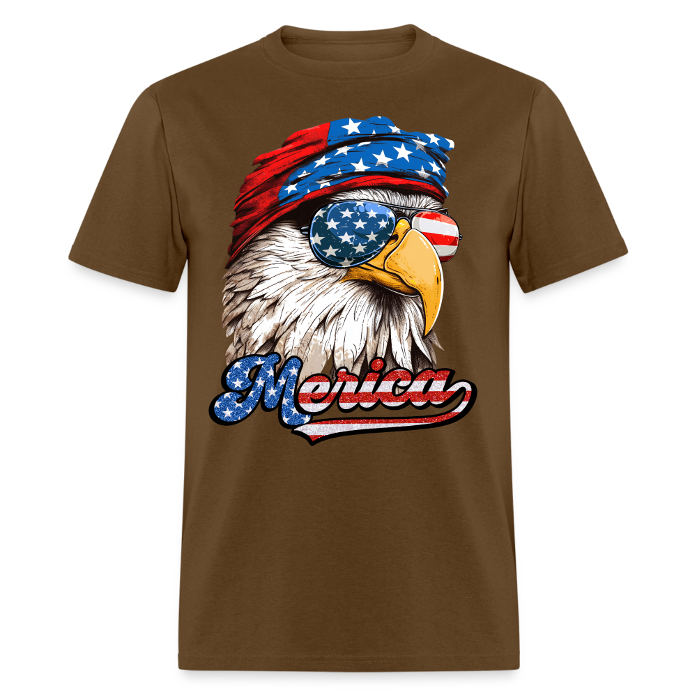 Merica Eagle T-Shirt (Patriotic Eagle Tee) Color: brown