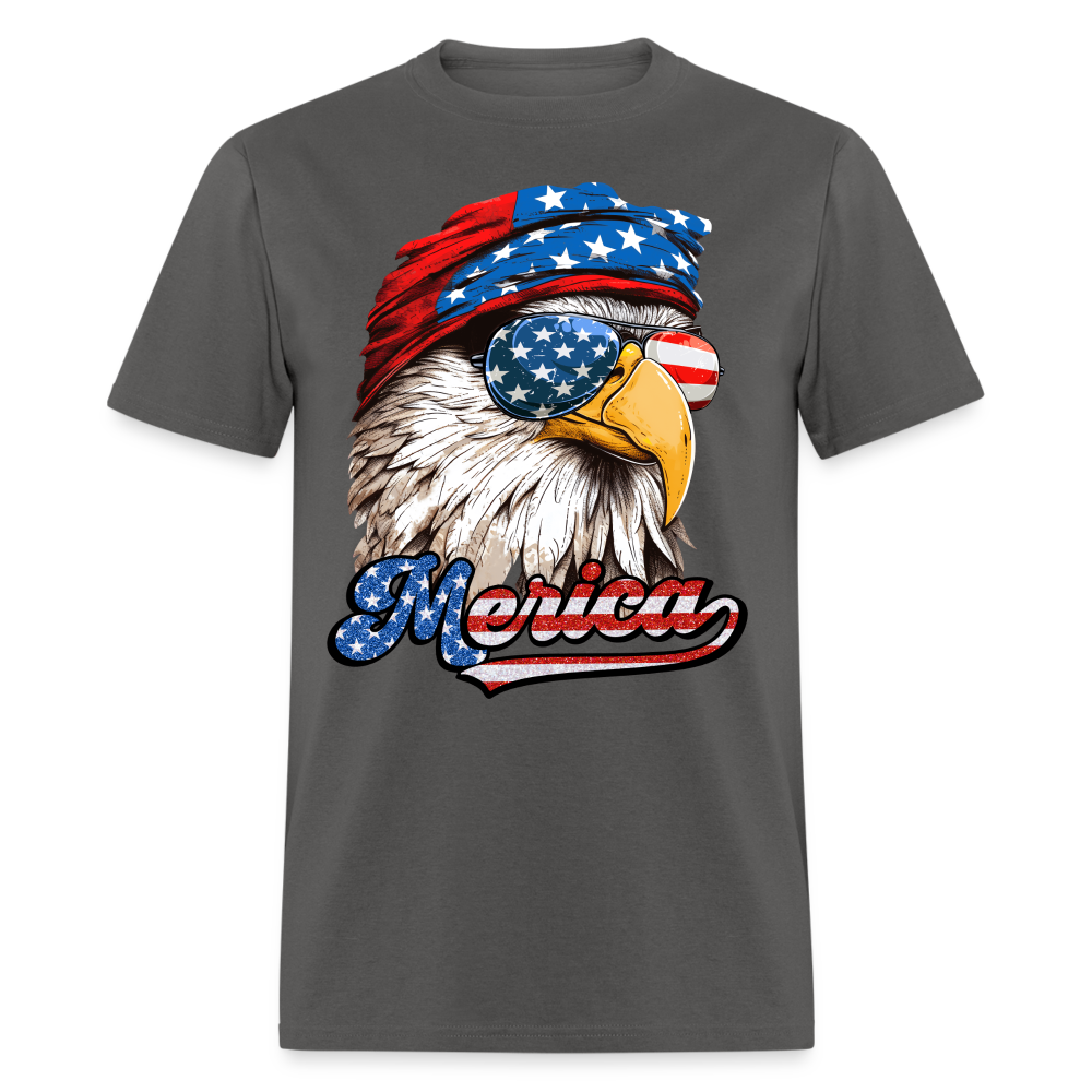 Merica Eagle T-Shirt (Patriotic Eagle Tee) Color: charcoal