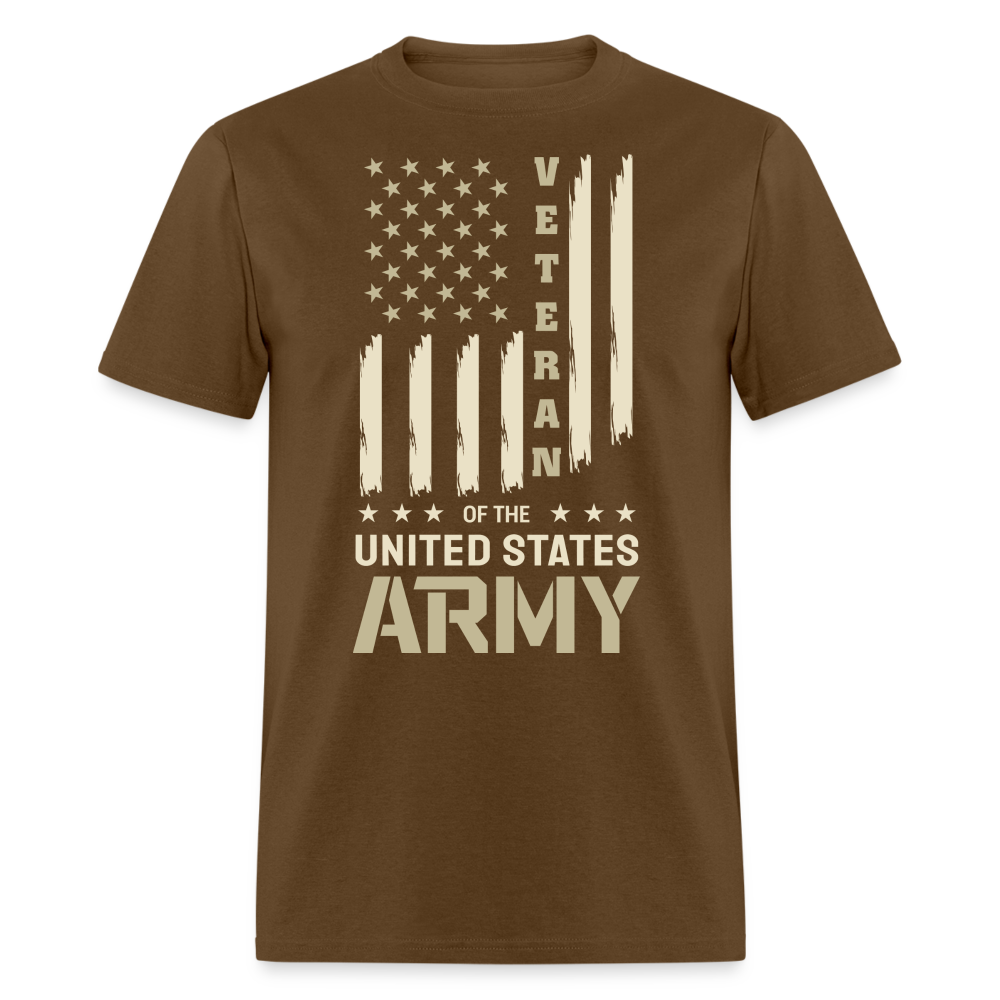 Veteran of the United States Army T-Shirt (Army Tee) Color: brown