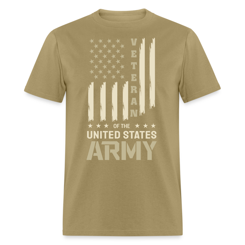 Veteran of the United States Army T-Shirt (Army Tee) Color: khaki