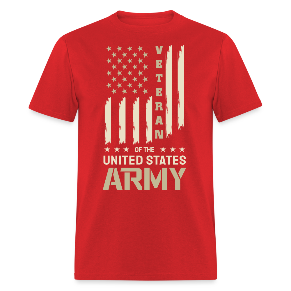 Veteran of the United States Army T-Shirt (Army Tee) Color: red