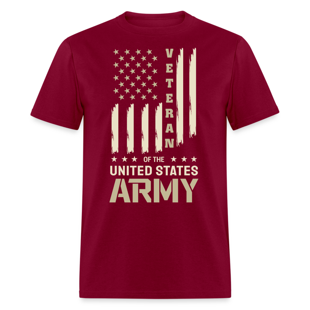 Veteran of the United States Army T-Shirt (Army Tee) Color: burgundy