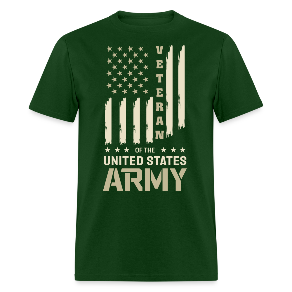 Veteran of the United States Army T-Shirt (Army Tee) Color: forest green