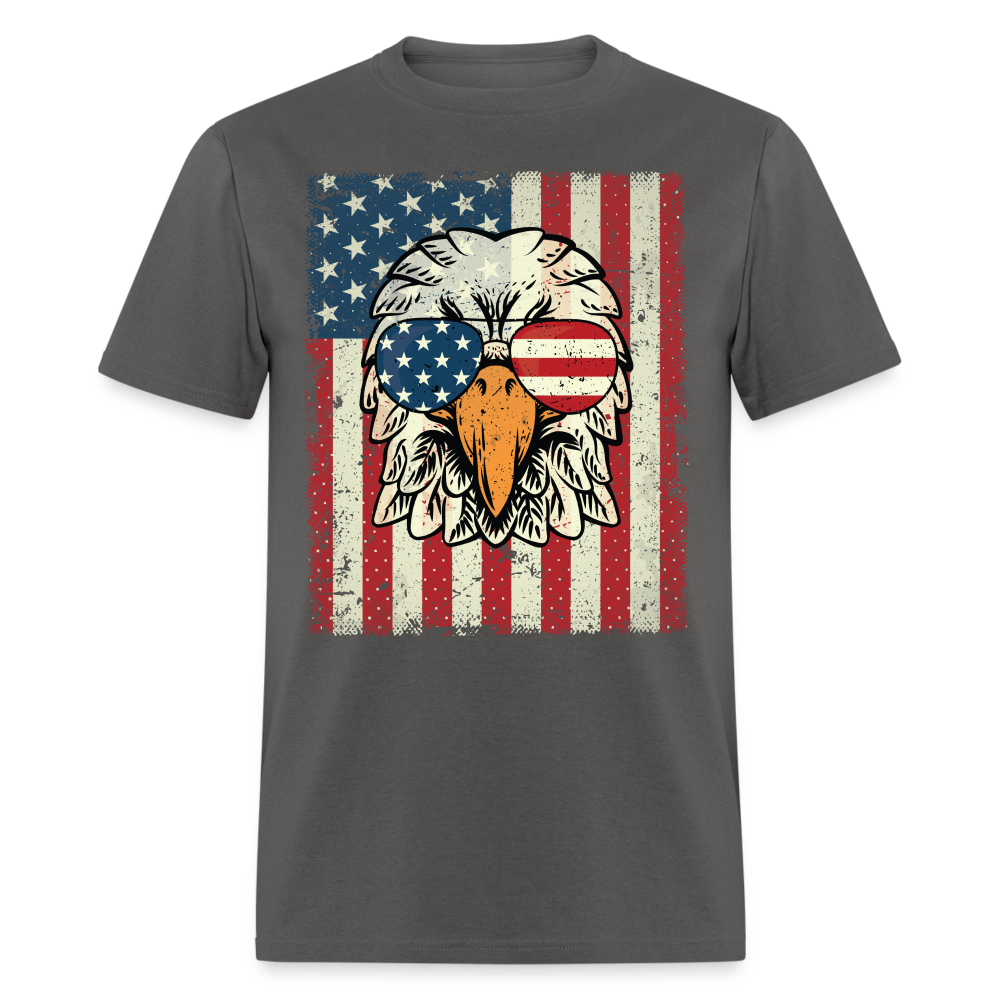 4th of July American Eagle with Flag T-Shirt T-Shirt Color: charcoal
