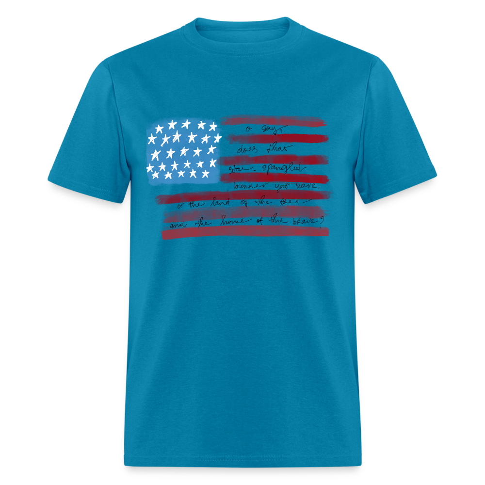 Pledge of Allegiance T-Shirt (Patriotic Tee) Color: turquoise