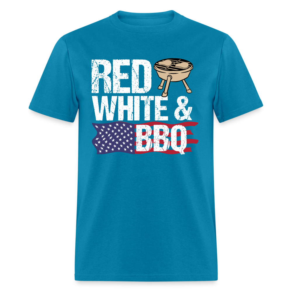 Red White & BBQ T-Shirt 4th of July Color: turquoise