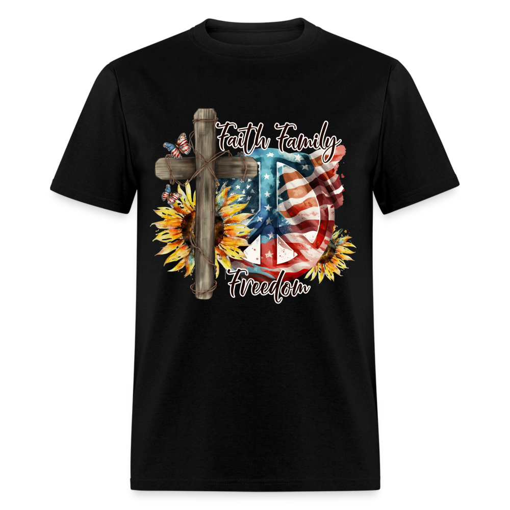 Faith Family Freedom T-Shirt Color: black