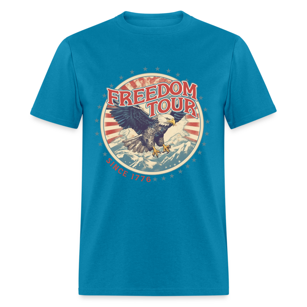 Freedom Tour Since 1776 T-Shirt (1776 - Patriotic Tee) Color: turquoise
