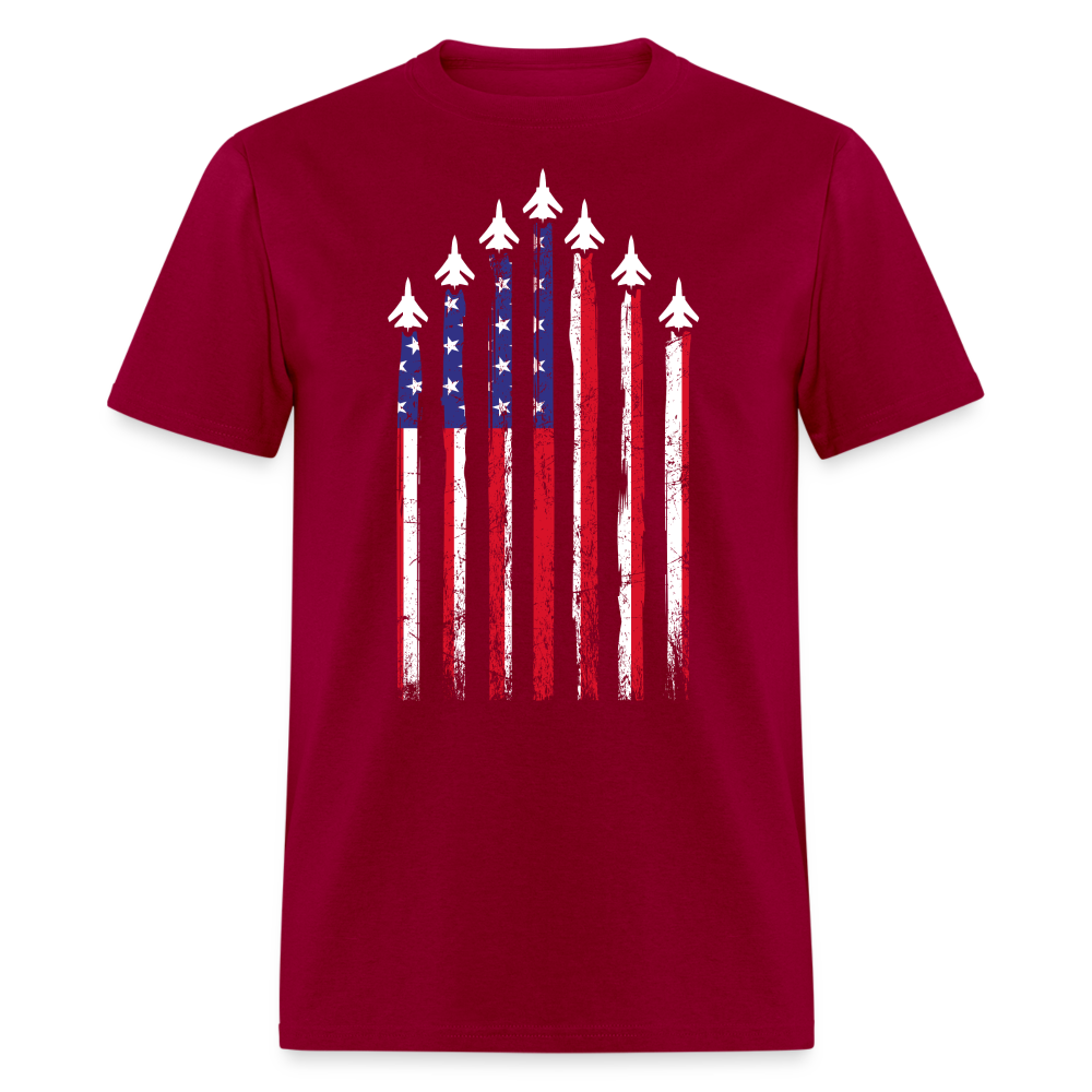 US Air Force American Flag T-Shirt (USAF Tee) Color: dark red