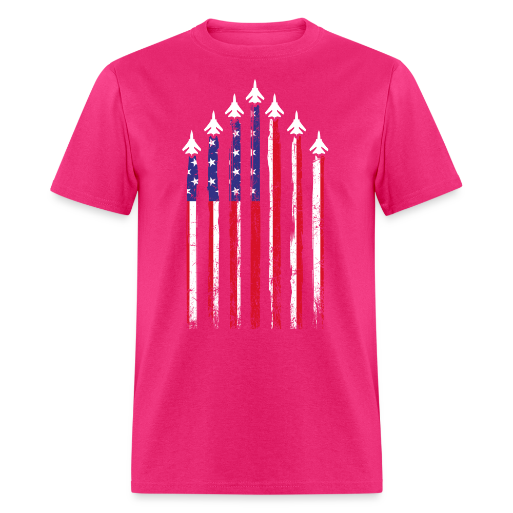 US Air Force American Flag T-Shirt (USAF Tee) Color: fuchsia