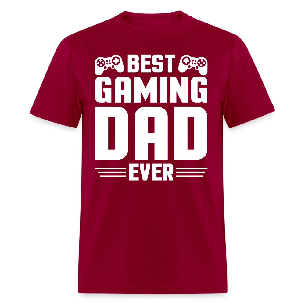Best Gaming Dad Ever T-Shirt (Best Dad Tee) Color: dark red