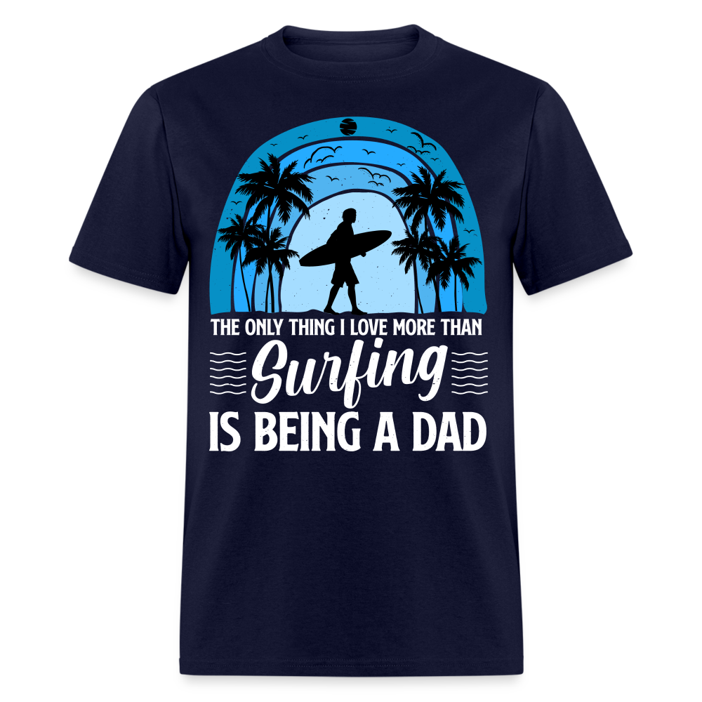 Surfing Dad T-Shirt (Cool Surf Dad Tee) Color: navy