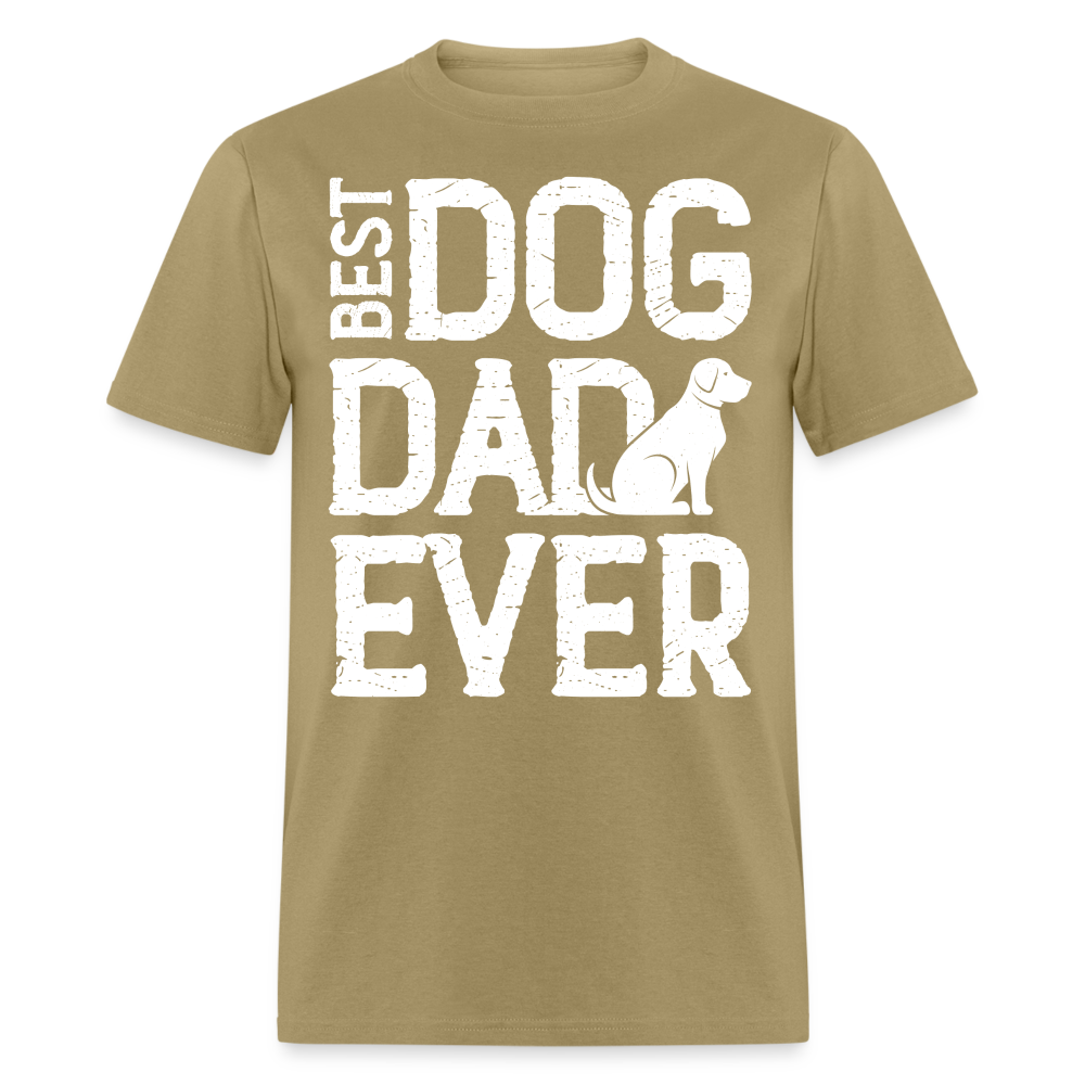 Best Dog Dad Ever T-Shirt (Dog Lover Dad Tee) Color: khaki