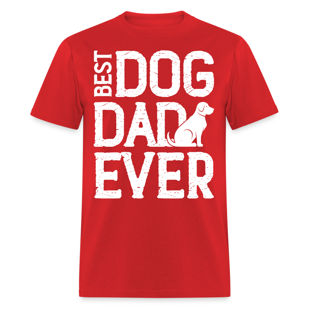 Best Dog Dad Ever T-Shirt (Dog Lover Dad Tee) Color: red
