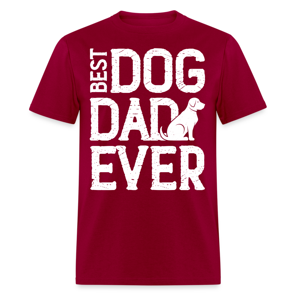 Best Dog Dad Ever T-Shirt (Dog Lover Dad Tee) Color: dark red