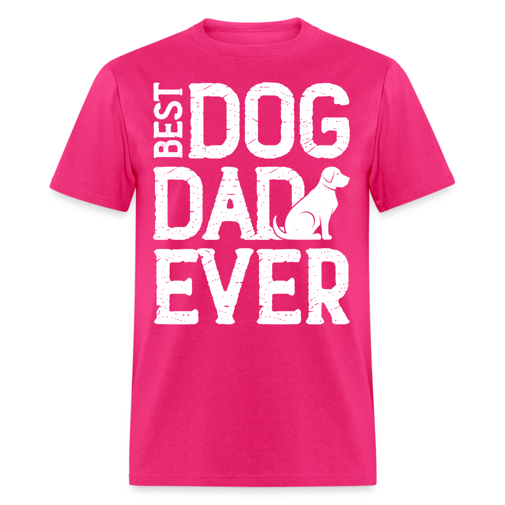 Best Dog Dad Ever T-Shirt (Dog Lover Dad Tee) Color: fuchsia