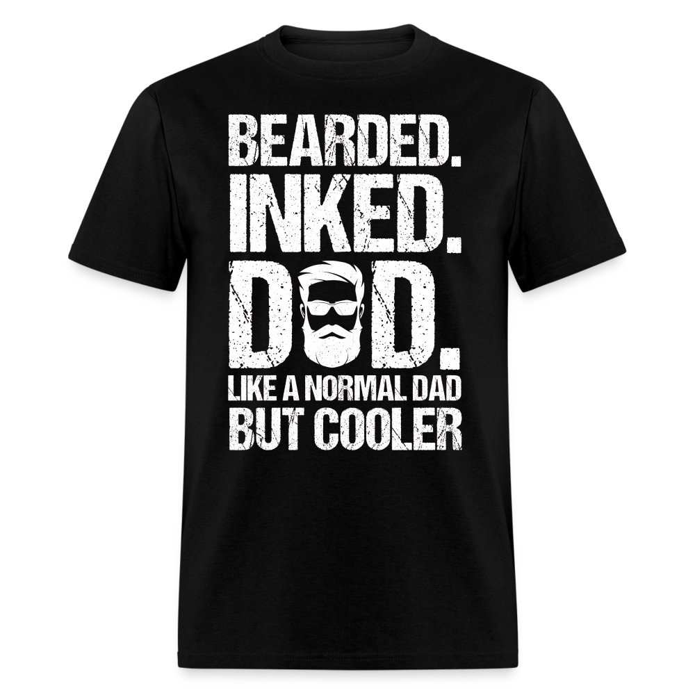 Bearded Inked Dad T-Shirt (Tattoo Dad Tee) Color: black