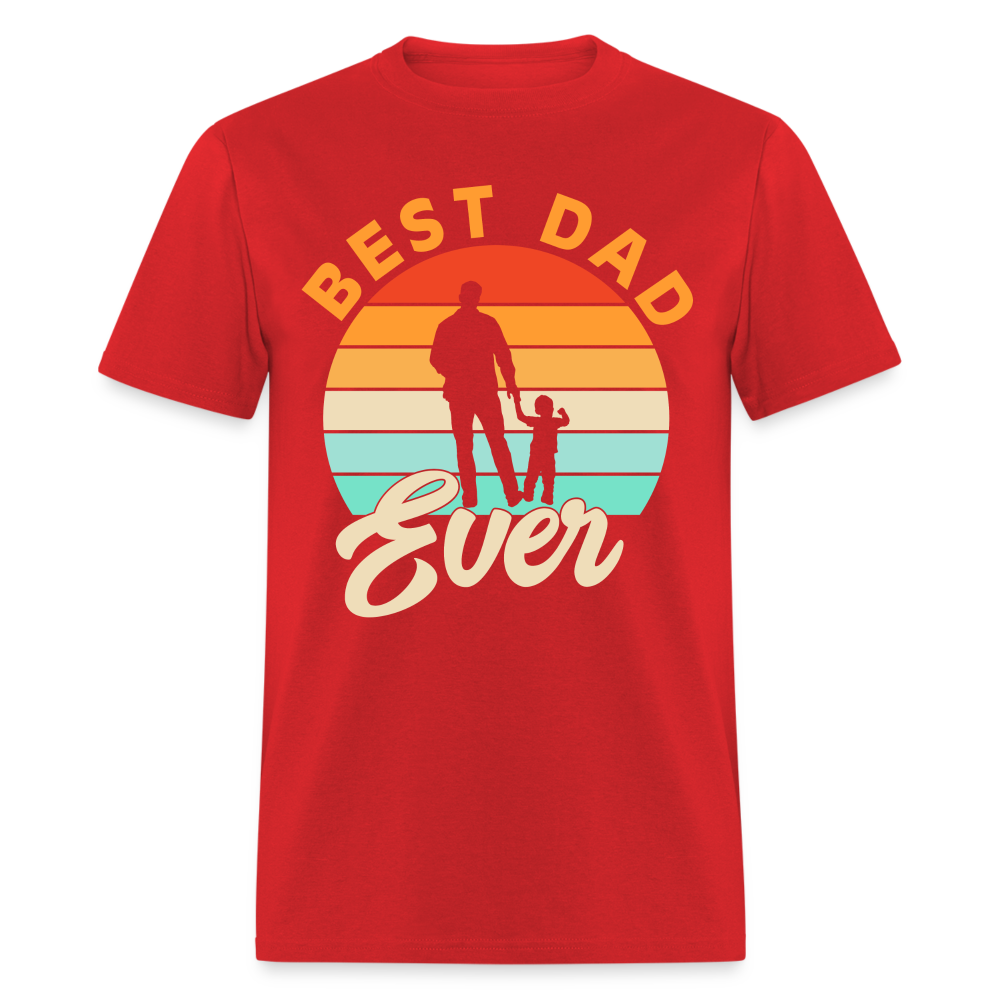 Best Dad Ever T-Shirt (Dad with Child tee) Color: red