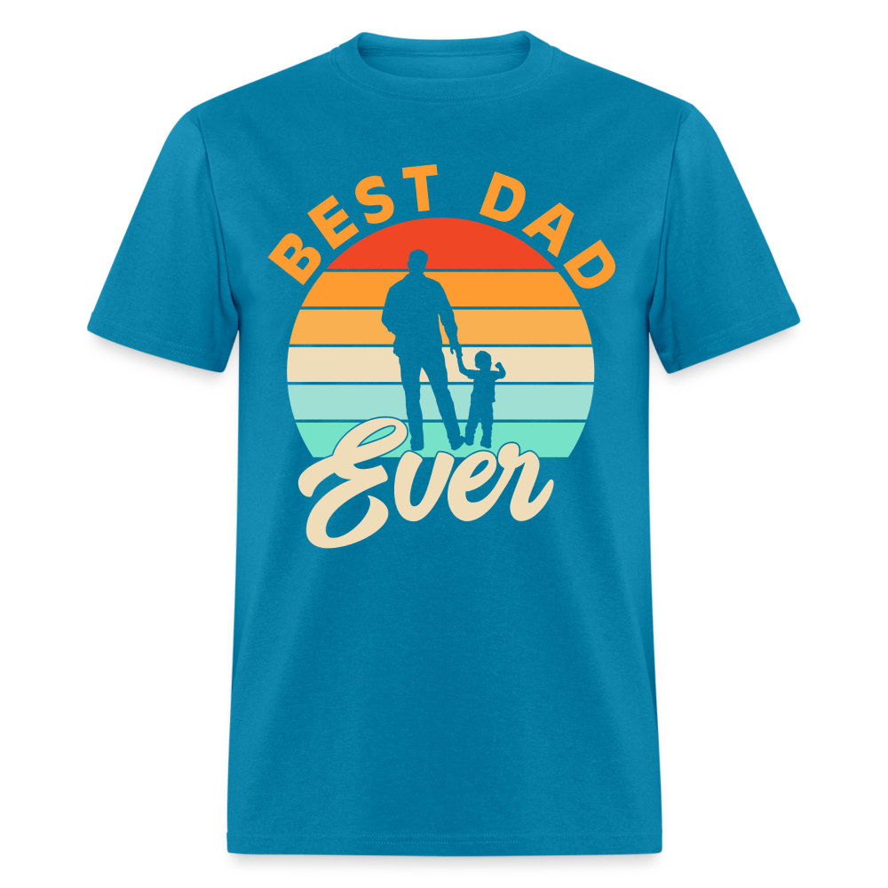 Best Dad Ever T-Shirt (Dad with Child tee) Color: turquoise