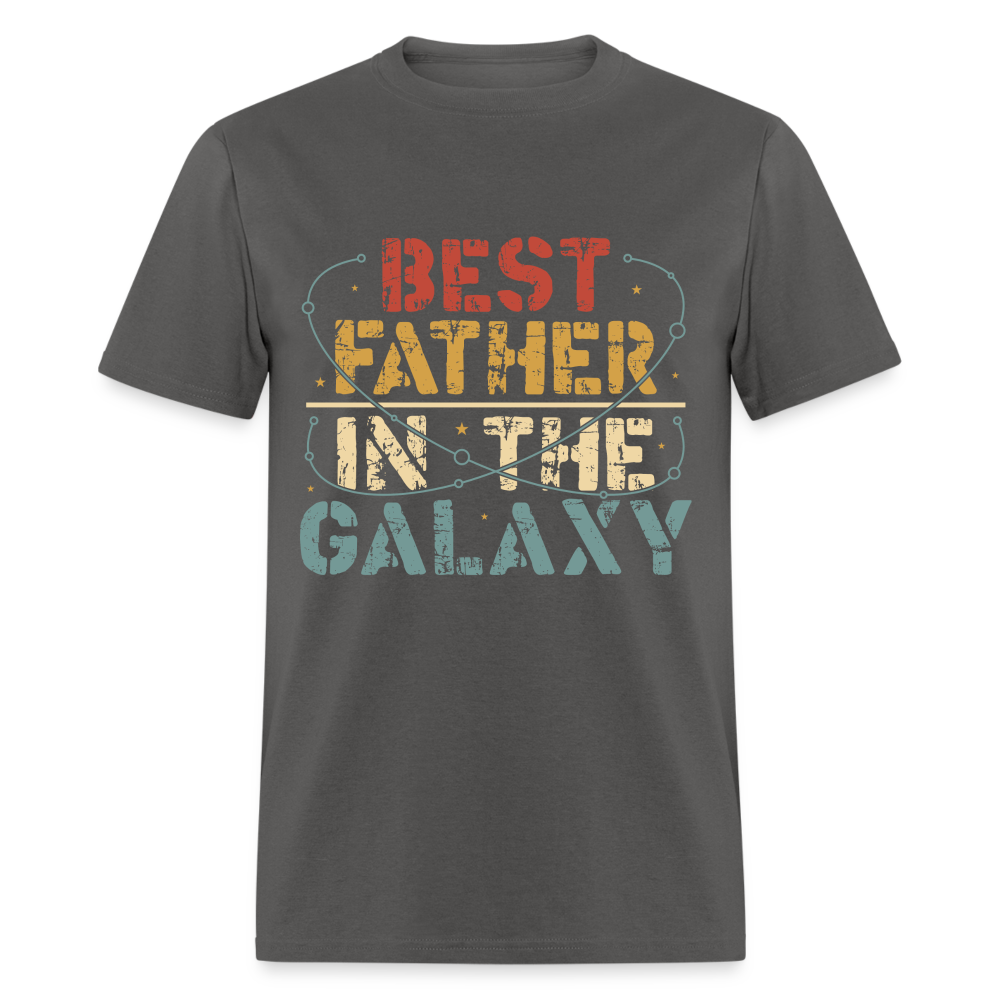 Best Father In The Galaxy T-Shirt (Galactic Dad Tee) Color: charcoal