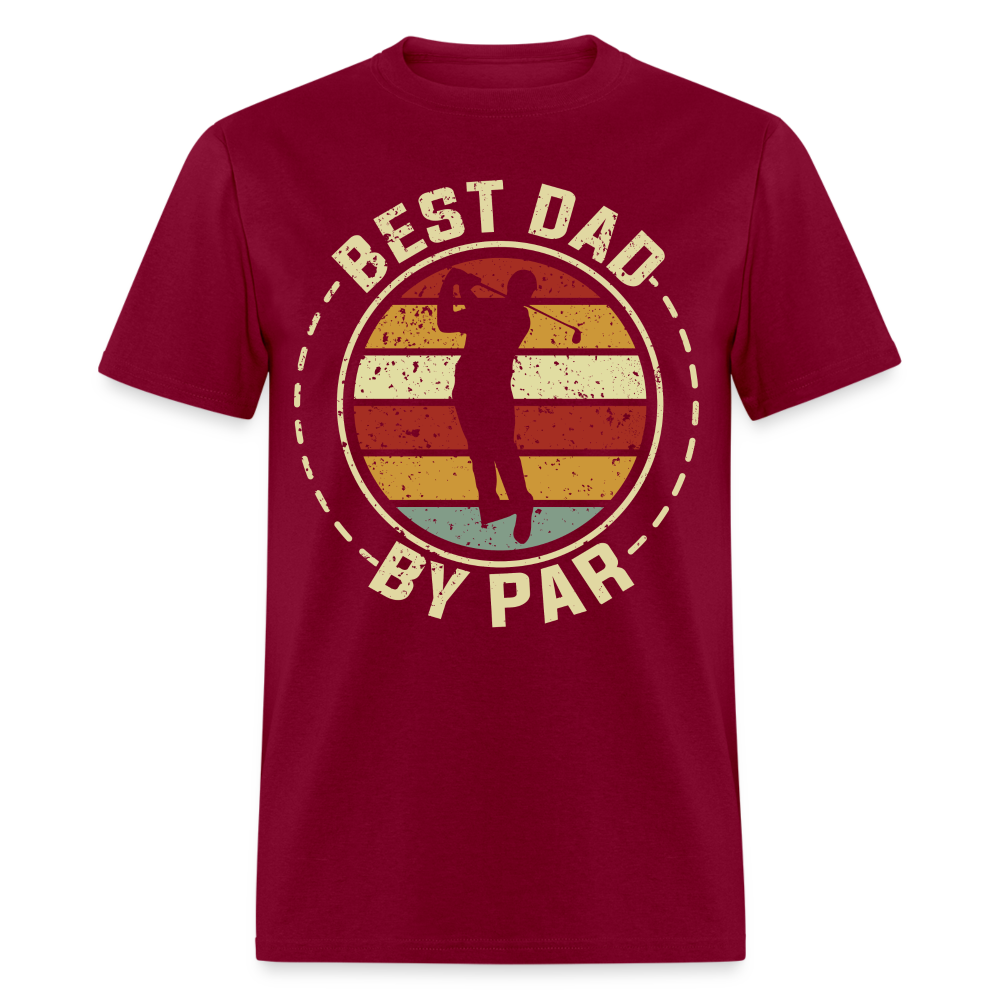 Best Dad By Par T-Shirt (Golf Dad tee) Color: burgundy