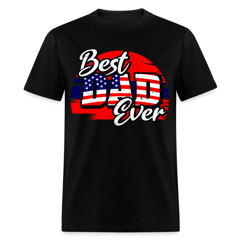 Best Dad Ever T-Shirt (Red, White & Blue Dad Tee) Color: black