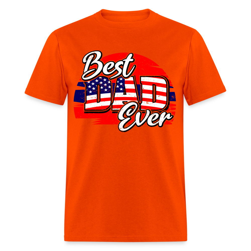 Best Dad Ever T-Shirt (Red, White & Blue Dad Tee) Color: orange