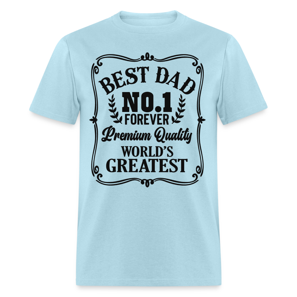 Best Dad T-Shirt (Premium Quality, World's Greatest) Color: powder blue