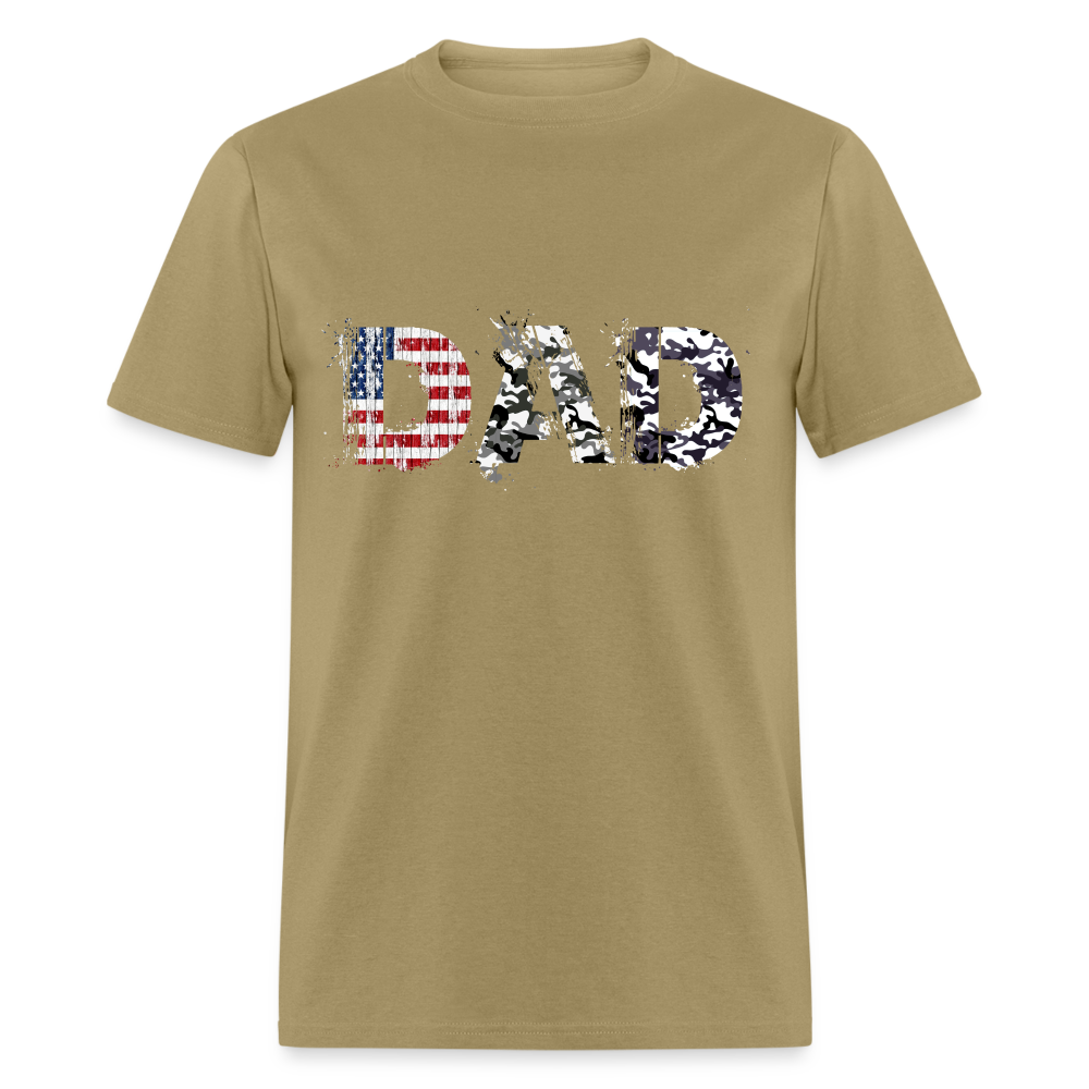 DAD T-Shirt US Flag & Camo Color: khaki