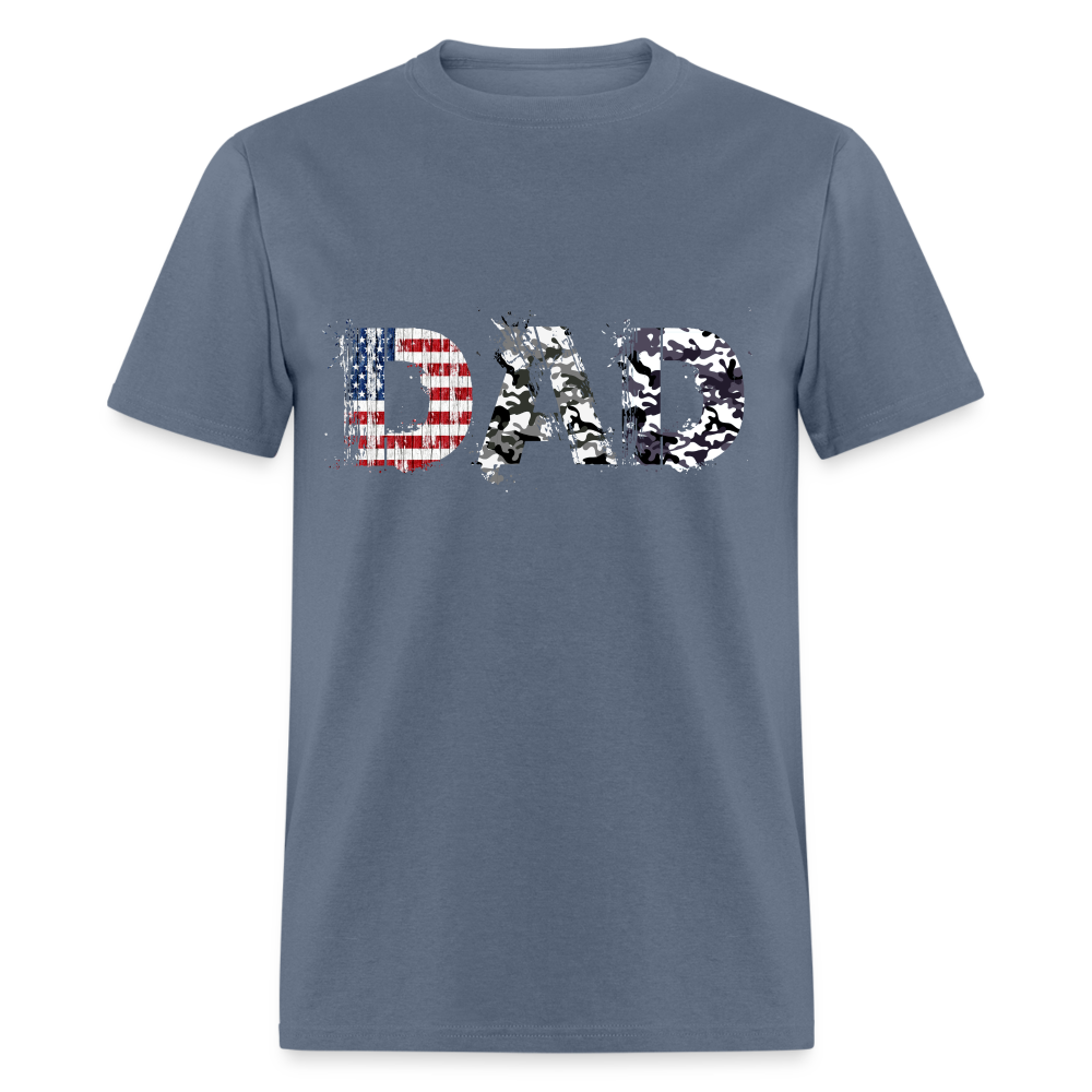 DAD T-Shirt US Flag & Camo Color: denim