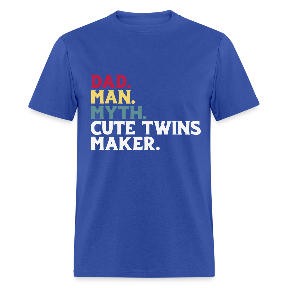 Dad Man Myth Cute Twins Maker T-Shirt Color: royal blue