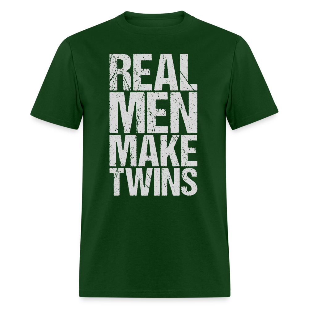 Real Men Make Twins T-Shirt (Dad of Twins Tee) Color: forest green