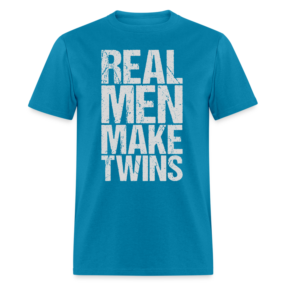 Real Men Make Twins T-Shirt (Dad of Twins Tee) Color: turquoise