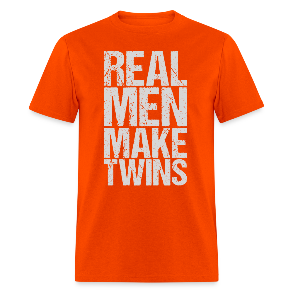 Real Men Make Twins T-Shirt (Dad of Twins Tee) Color: orange