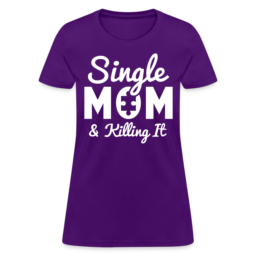Single Mom & Killing It T-Shirt Color: purple