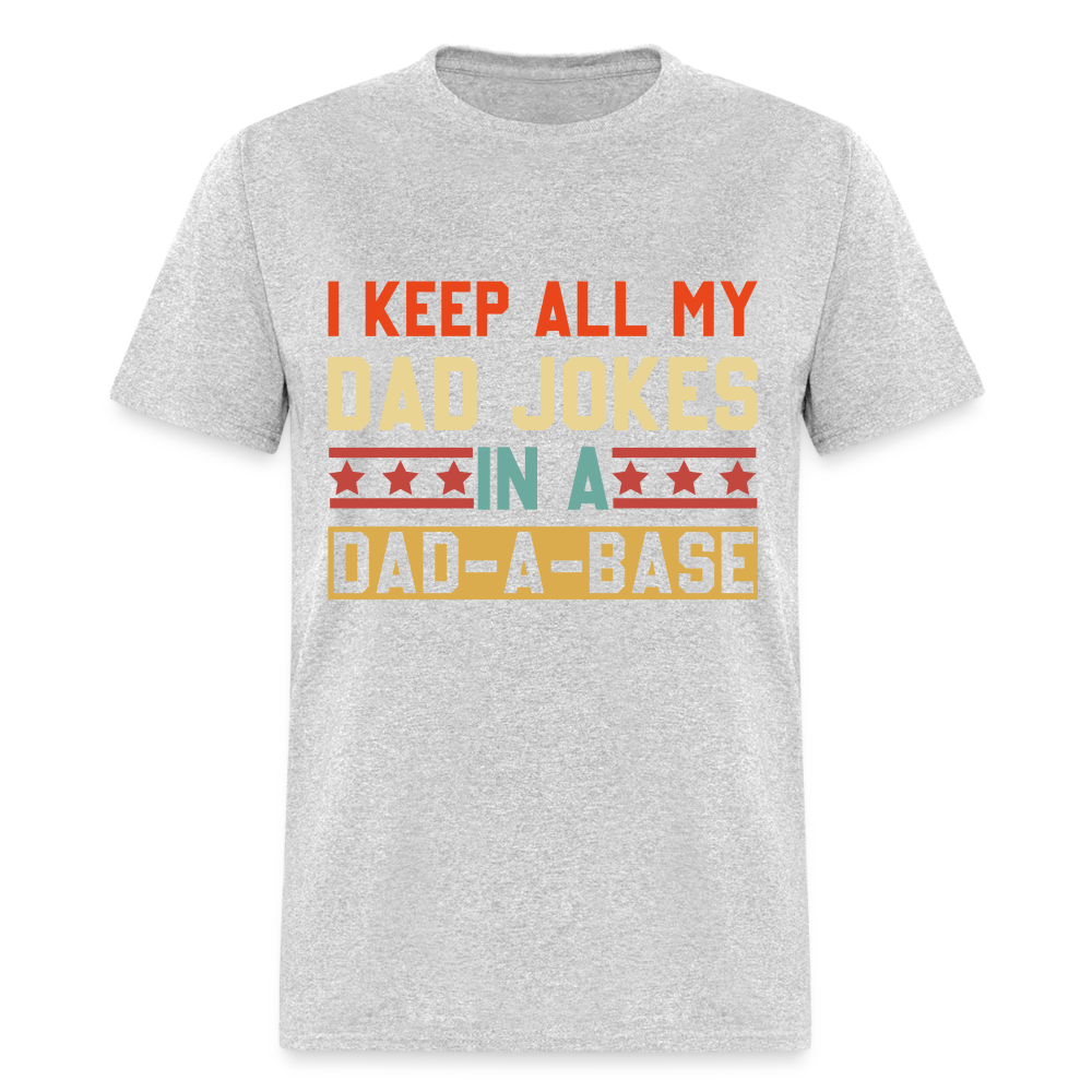 Dad Joke Dad-A-Base T-Shirt (Geek Dad Humor Tee) Color: heather gray